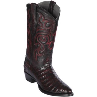 Los Altos Men's Black Cherry Caiman Boots R-Toe | Black Cherry