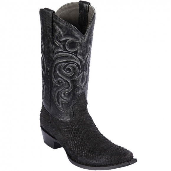 Los Altos Men's Black Python Boots | Black