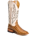CANADA OUTLET MACIE BEAN WOMEN'S SLICK RIKKI WESTERN BOOTS - BROAD SQUARE TOE - CREAM/BROWN  CANADA OUTLET MACIE BEAN WOMEN'S SLICK RIKKI WESTERN BOOTS - BROAD SQUARE TOE - CREAM/BROWN