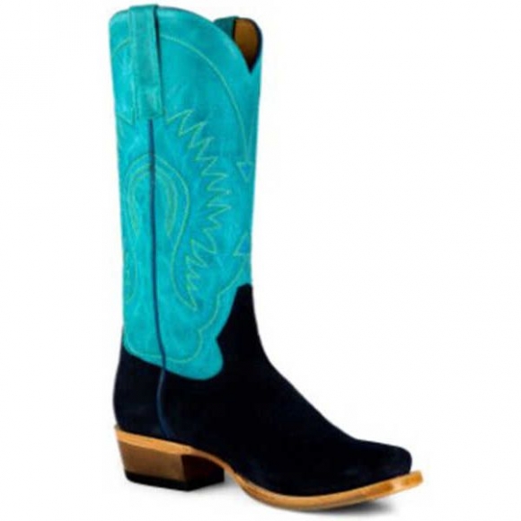 CANADA OUTLET MACIE BEAN WOMEN'S LOONEY MOON WESTERN BOOTS - SQUARE TOE - NAVY