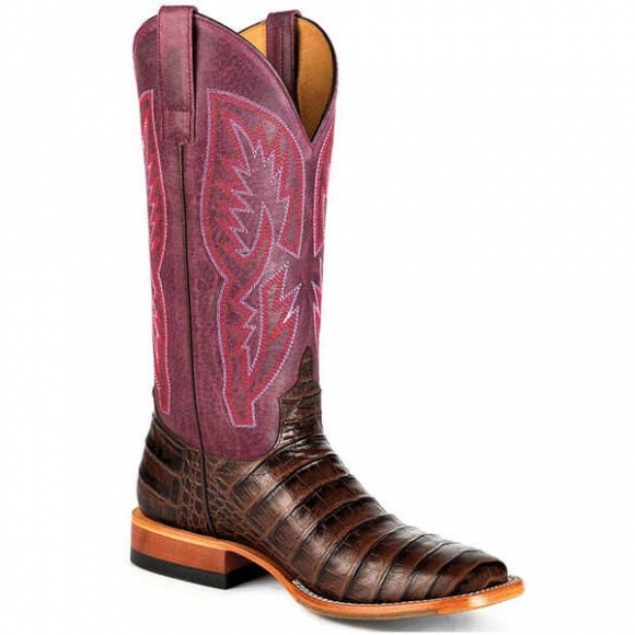 CANADA OUTLET MACIE BEAN WOMEN'S WITH ALL MY BITE CAIMAN PRINT TALL WESTERN BOOTS - SQUARE TOE - CHOCOLATE  CANADA OUTLET MACIE BEAN WOMEN'S WITH ALL MY BITE CAIMAN PRINT TALL WESTERN BOOTS - SQUARE TOE - CHOCOLATE