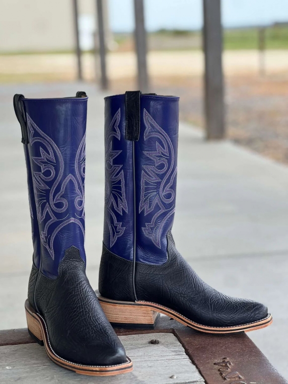 New Arrivals Olathe Black Oiled Shoulder KS Toe Boots - Black/Purple New Arrivals Olathe Black Oiled Shoulder KS Toe Boots - Black/Purple