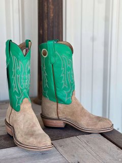 New Arrivals Olathe Teak Crazyhorse Roughout Boots - Tan/Green New Arrivals Olathe Teak Crazyhorse Roughout Boots - Tan/Green