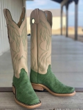 New Arrivals Olathe Olive Buffed Elephant Tall Top Boots - Green/Bone