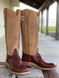 New Arrivals Olathe Kango Tobacco SM Ostrich Tall Top Boots - Brown/Tan