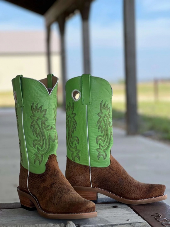 New Arrivals Olathe Tag Boar Pomme Kidskin Boots - Tan/Green