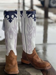 New Arrivals Olathe Dune Rough Rider Stovepipe Boots - Brown/White