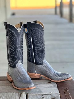 New Arrivals Olathe Grey Lizard Boots - Grey/Navy