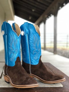 New Arrivals Olathe Coffee and Bacon Roughout Boots - Brown/Blue New Arrivals Olathe Coffee and Bacon Roughout Boots - Brown/Blue