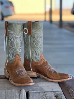 New Arrivals Olathe Dune Rough Rider J Toe Boots - Tan/Green