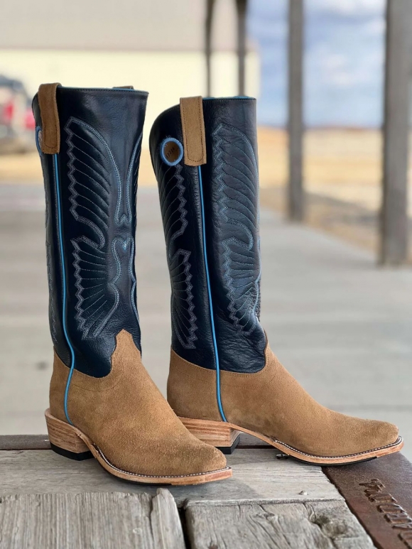 New Arrivals Olathe Tan Newman KS Toe Tall Top Boots - Tan/Blue