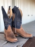 New Arrivals Olathe Dune Rough Rider 13" Top Boots - Tan/Navy New Arrivals Olathe Dune Rough Rider 13" Top Boots - Tan/Navy