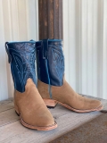 New Arrivals Olathe Tan Newman Roughout 10" Boots - Tan/Navy