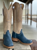 New Arrivals Olathe Blue Safari Shark Boots - Blue/Ivory