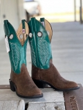 New Arrivals Olathe Chocolate Sow DayHand Boots - Brown/Turquoise