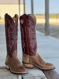 New Arrivals Olathe Angry Elk Dayhand Boots - Tan/Burgundy