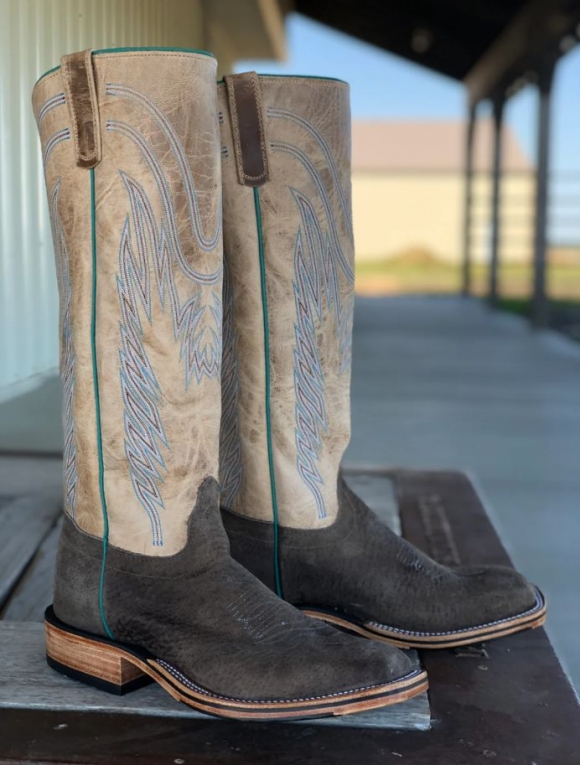 New Arrivals Olathe Charcoal Boar Tall Top Boots - Charcoal/Ivory