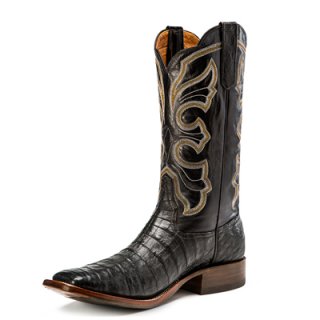 CANADA OUTLET RIOS BOOTS 13" BLACK CAIMAN BELLY & BLACK CALF R9019