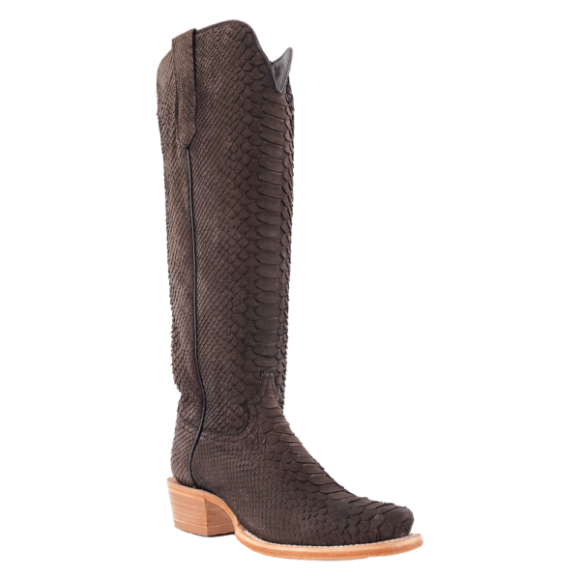 R Watson New Arrivals Women's Python Narrow Square 17"- CHOCOLATE NUBUCK