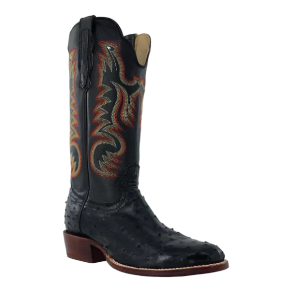 R Watson New Arrivals Men's Full Quill Ostrich Roper 13"- BLACK