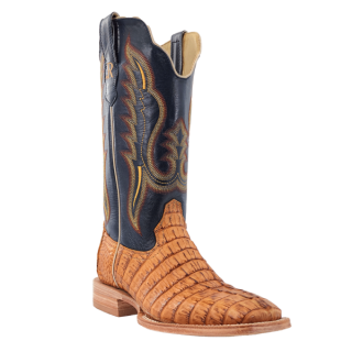 R Watson New Arrivals Men's Hornback Caiman Tail Wide Square 13"- SADDLE