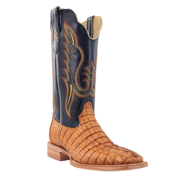 R Watson New Arrivals Men's Hornback Caiman Tail Wide Square 13"- SADDLE