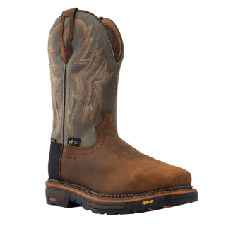 R Watson New Arrivals Men's Cowhide Wide Square 12" Composite Toe / Waterproof / Metatarsal Work Boot - HAZEL BAY