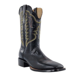 R Watson New Arrivals Men's Cowhide Wide Square 11"- BLACK SINATRA