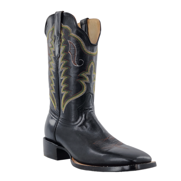 R Watson New Arrivals Men's Cowhide Wide Square 11"- BLACK SINATRA