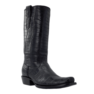R Watson New Arrivals Men's American Alligator Narrow Square 13"- BLACK