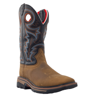 R Watson New Arrivals Men's Buffalo Wide Square 12" Steel Toe/Waterproof Work Boot - COFFEE DISTRESSED