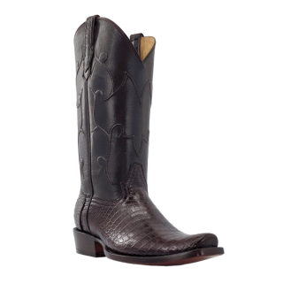 R Watson New Arrivals Men's Nile Crocodile Narrow Square 13"- CHOCOLATE