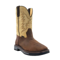 R Watson New Arrivals Men's Cowhide Wide Square 11" Steel Toe Work Boot - WALNUT