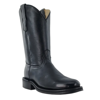 R Watson New Arrivals Men's Cowhide Roper 12"- BLACK