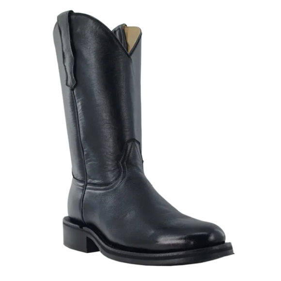 R Watson New Arrivals Men's Cowhide Roper 12"- BLACK