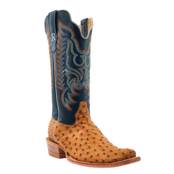 R Watson New Arrivals Men's Full Quill Ostrich Narrow Square - ANTIQUE SADDLE BRUCIATO