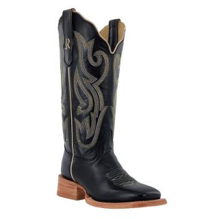 R Watson New Arrivals Women's Cowhide Wide Square 13"- EBONY