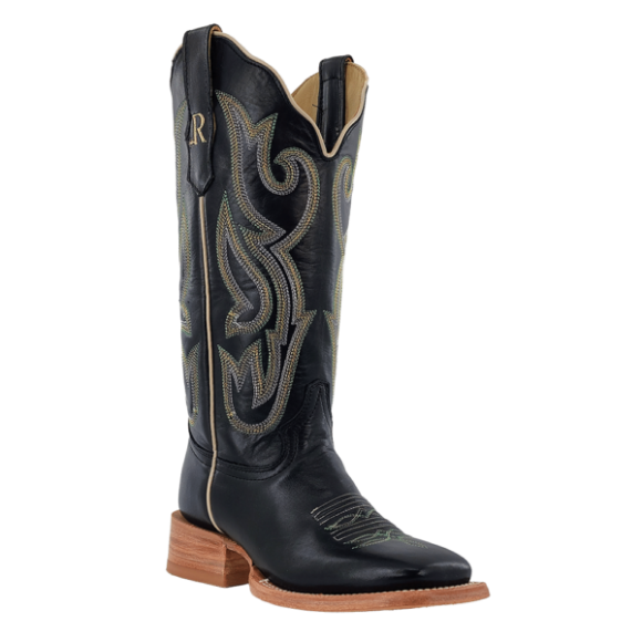 R Watson New Arrivals Women's Cowhide Wide Square 13"- EBONY