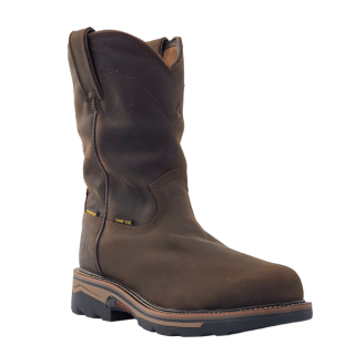 R Watson New Arrivals Men's Cowhide Wide Round 10" Waterproof Work Boot - DARK EARTH