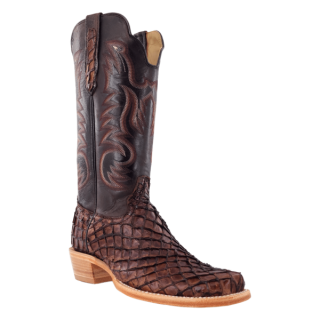 R Watson New Arrivals Men's Pirarucu Narrow Square 13"- CHOCOLATE