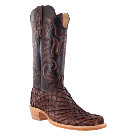 R Watson New Arrivals Men's Pirarucu Narrow Square 13"- CHOCOLATE