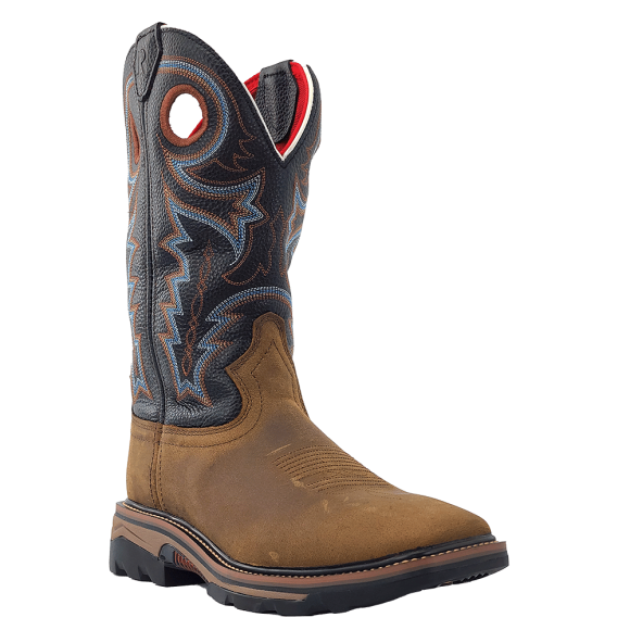 R Watson New Arrivals Men's Buffalo Wide Square 12" Waterproof Work Boot - COFFEE DISTRESSED