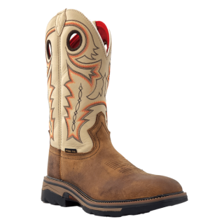R Watson New Arrivals Men's Buffalo Wide Square 12"Steel Toe Work Boot - CHESNUT DISTRESSED