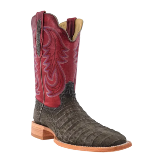 R Watson New Arrivals Men's Nubuck Caiman Belly Wide Square 11"- CHARCOAL