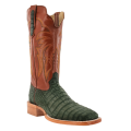 R Watson New Arrivals Men's Caiman Belly Wide Square 13"- NUBUCK OLIVE GREEN