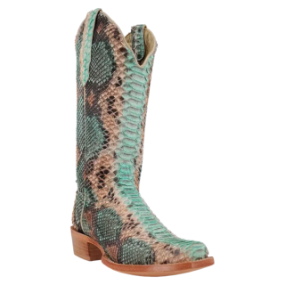 R Watson New Arrivals Women's Python Narrow Square 14"- TEAL & COPPER