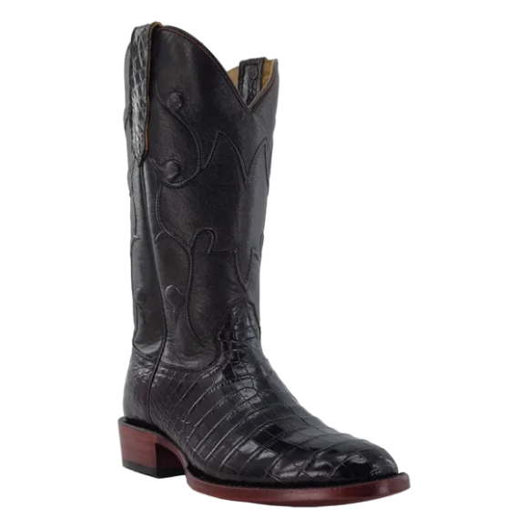 R Watson New Arrivals Men's Nile Crocodile Medium Round 13"- CHOCOLATE