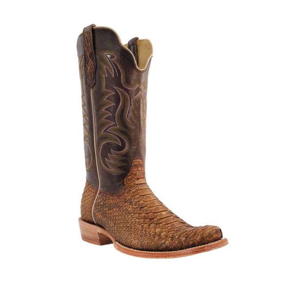 R Watson New Arrivals Men's Python Narrow Square 13"- BEIGE