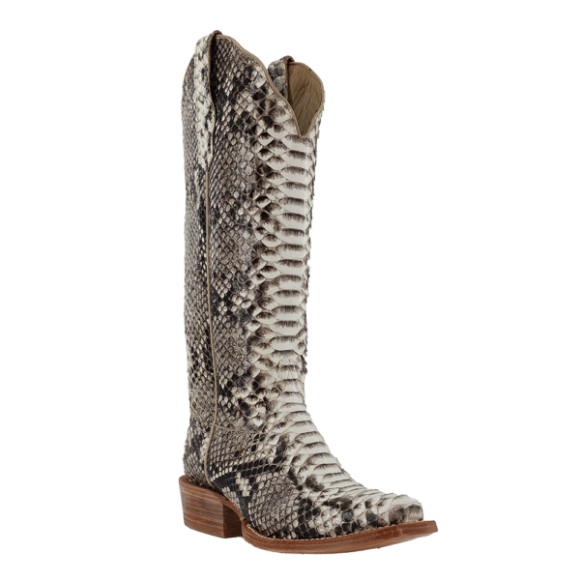 R Watson New Arrivals Women's Python Narrow Square 14"- BLACK & WHITE