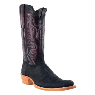 R Watson New Arrivals Men's Nubuck Caiman Belly Narrow Square 13"- BLACK